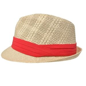 ELA Paper Straw Fedora Hat – Natural / Red Band – Unisex